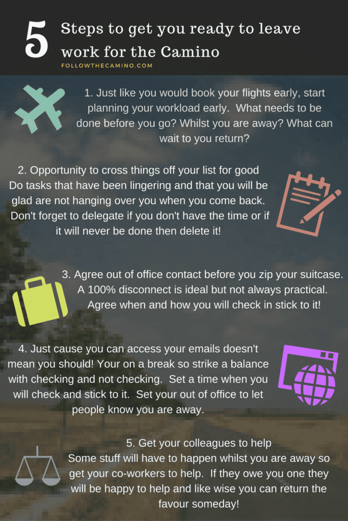 5 Steps to get you ready to leave work for the Camino