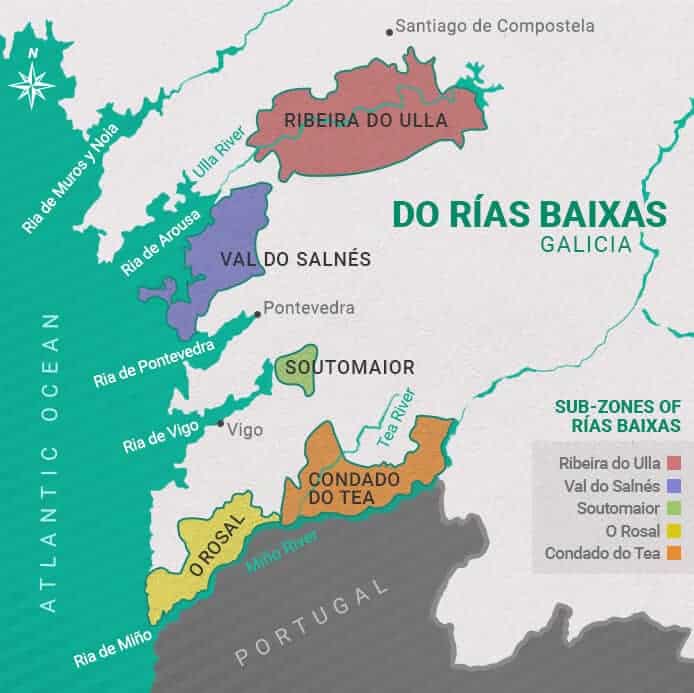 Albarinho Wine Rias-Baixas Map