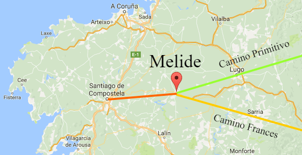 Melide Map Camino de Santiago