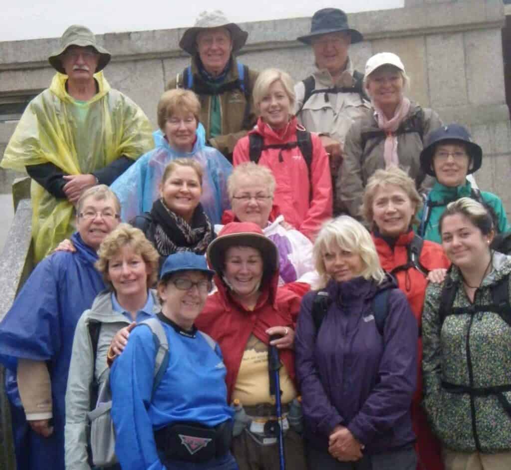 Walking group on the Camino