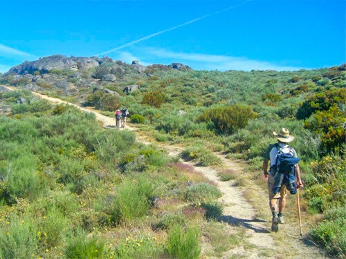pilgrims walking through the valley