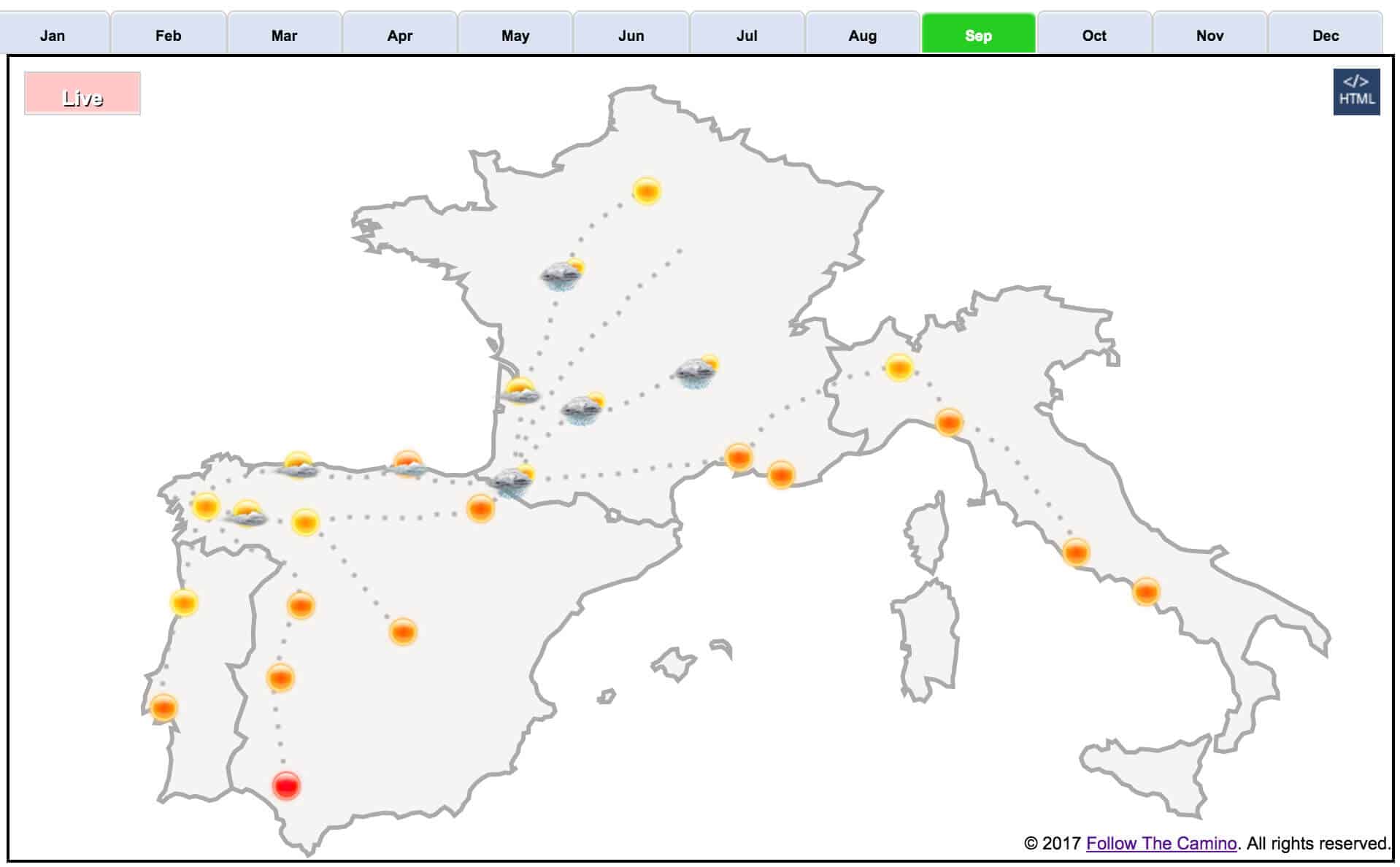 Camino Weather Map