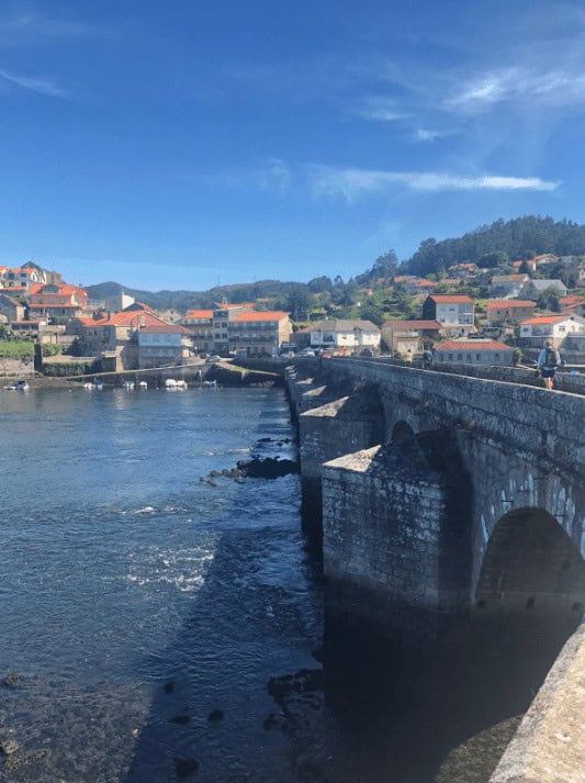 Historic bridge leading the town