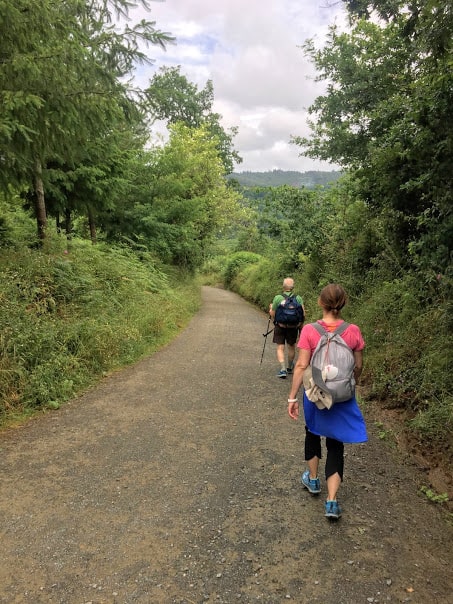 A couple walking the Camino de Santiago route