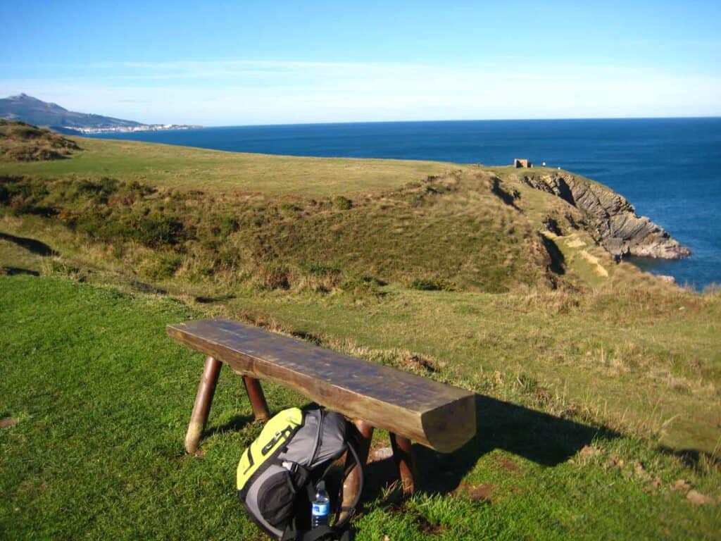 Camino del Norte - backpack looking out the sea