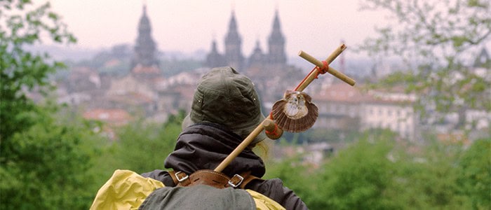 Pilgrim arriving on St James Day