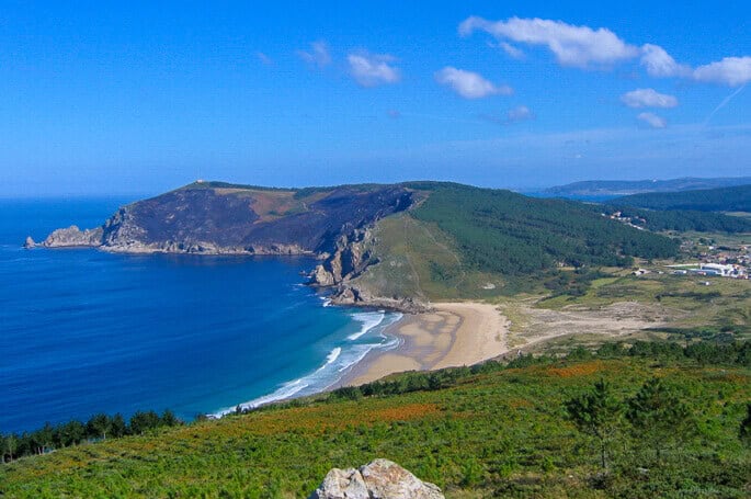 view out the sea on camino finisterre
