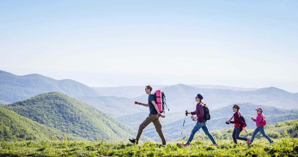 The call of the Camino people hiking meeting