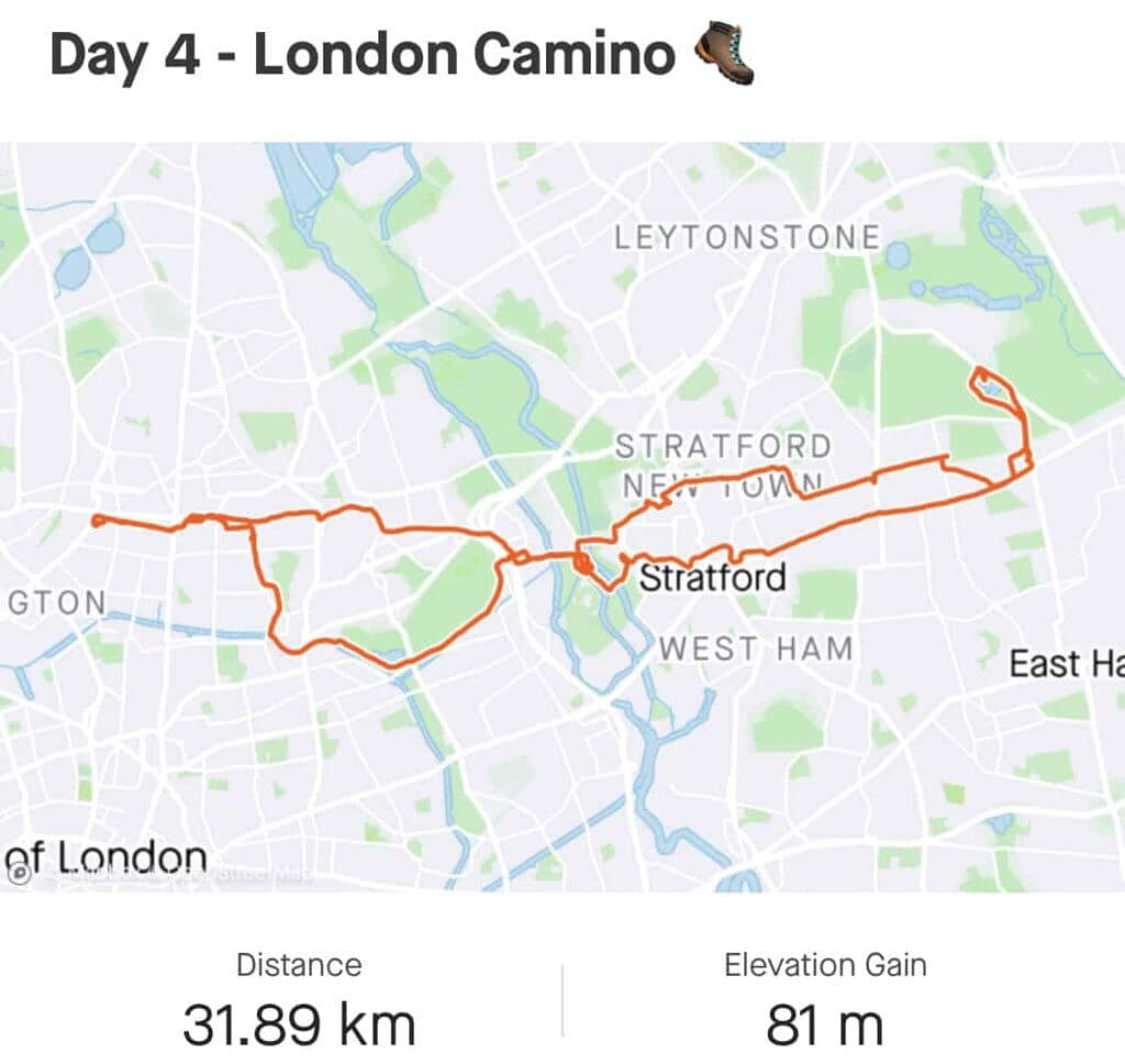 Aneka's London Virtual Camino map