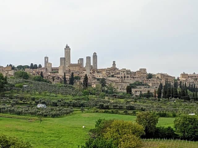 Via Francigena old city in tuscany