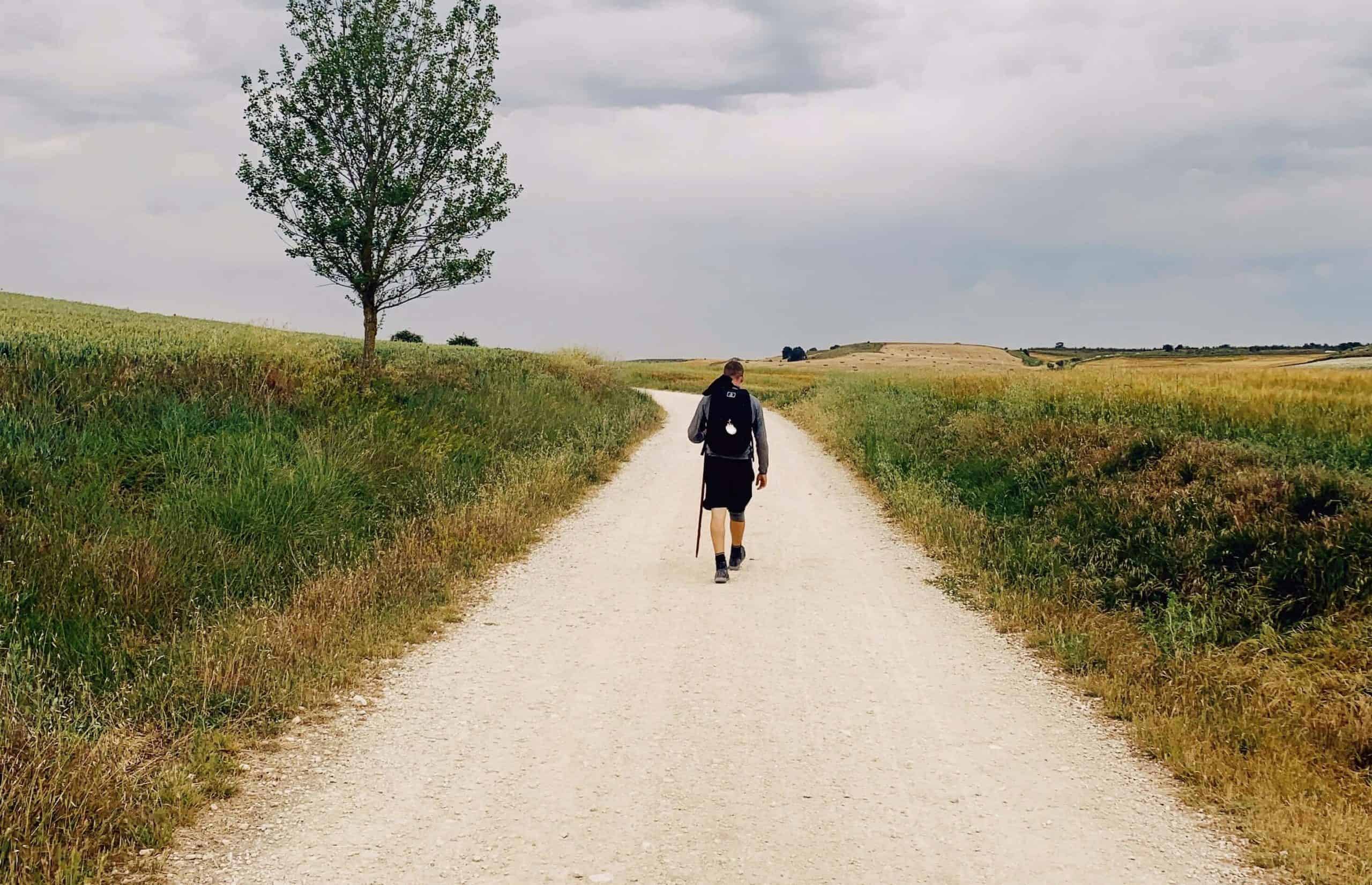 pilgrim walking camino