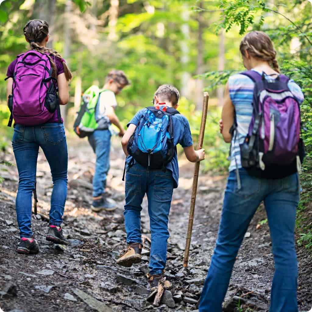 family hiking