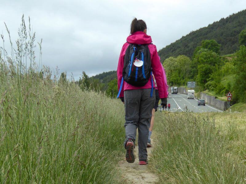 pilgrims walking the Camino