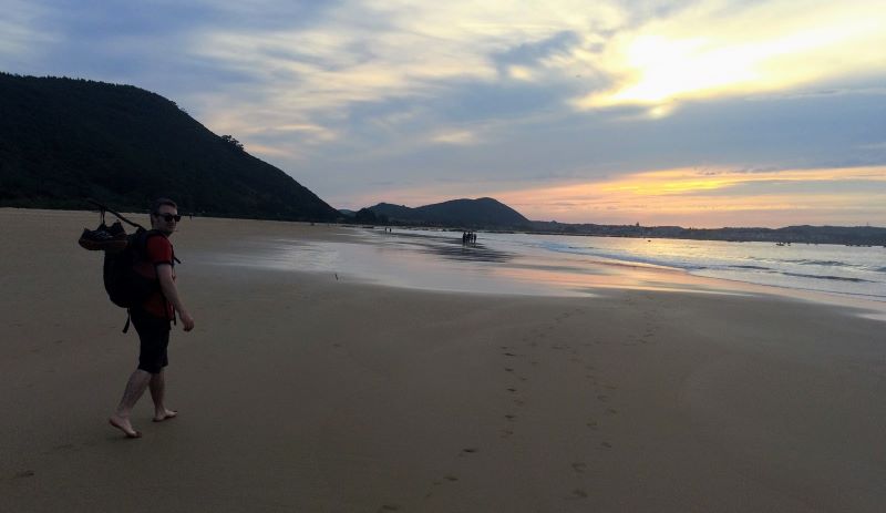 play berria beach noja camino del norte walking barefoot