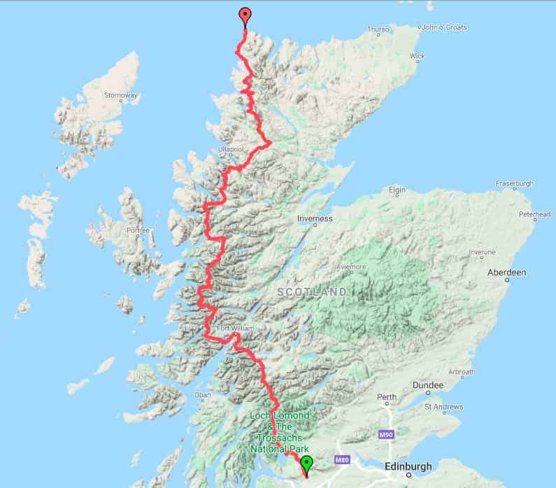 a picture of a map of Scotland
