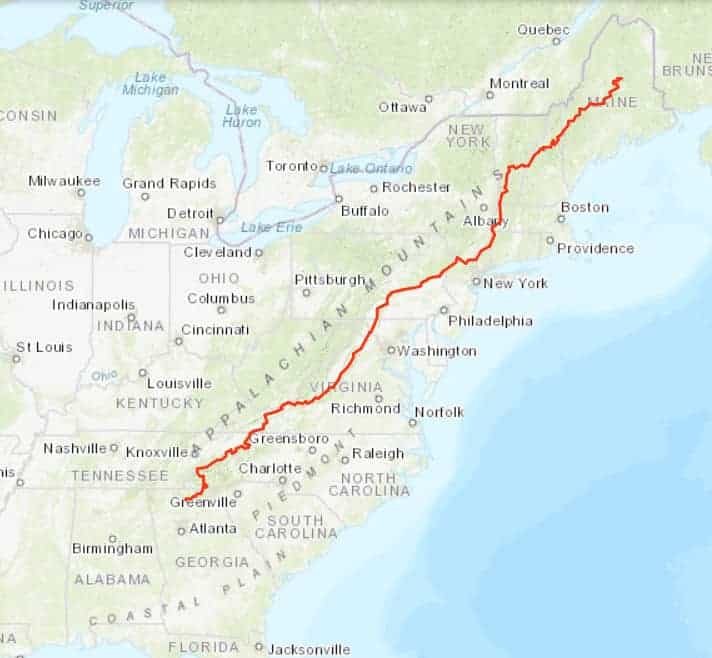 a picture of a map of appalachian