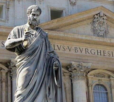 A picture of a statue of Saint Peter