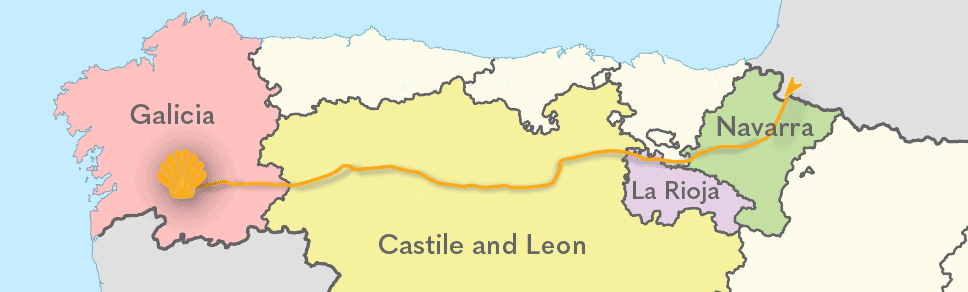 a picture of a map of Camino Frances