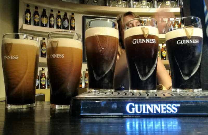 a picture of 5 Guinness beers on the Camino