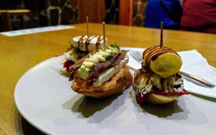 Pintxos and food on the Camino