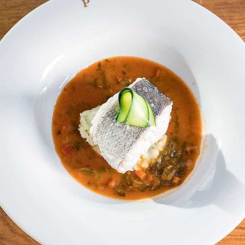 Parador de Tui Luxury hotel restaurant dish on the Camino