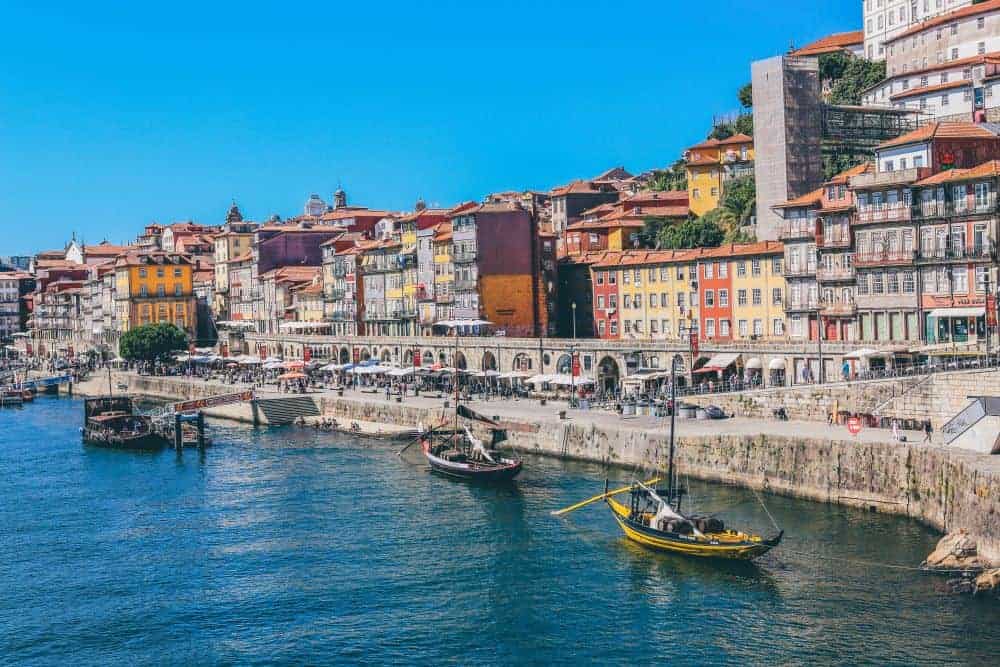 The River Duoro in Porto, the start of the Camino Portugues Coastal from Porto to Santiago de Compostela