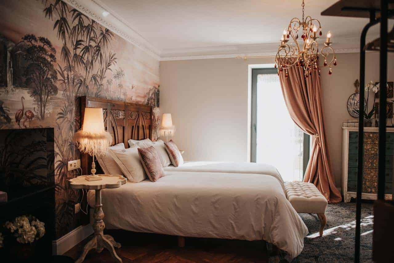 1930 Boutique hotel bedroom aesthetic Luxury hotel on the Camino