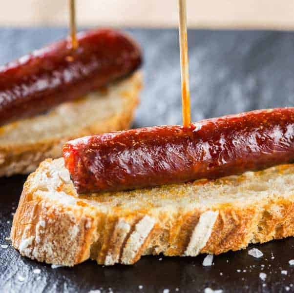 Sausage on toast Camino food