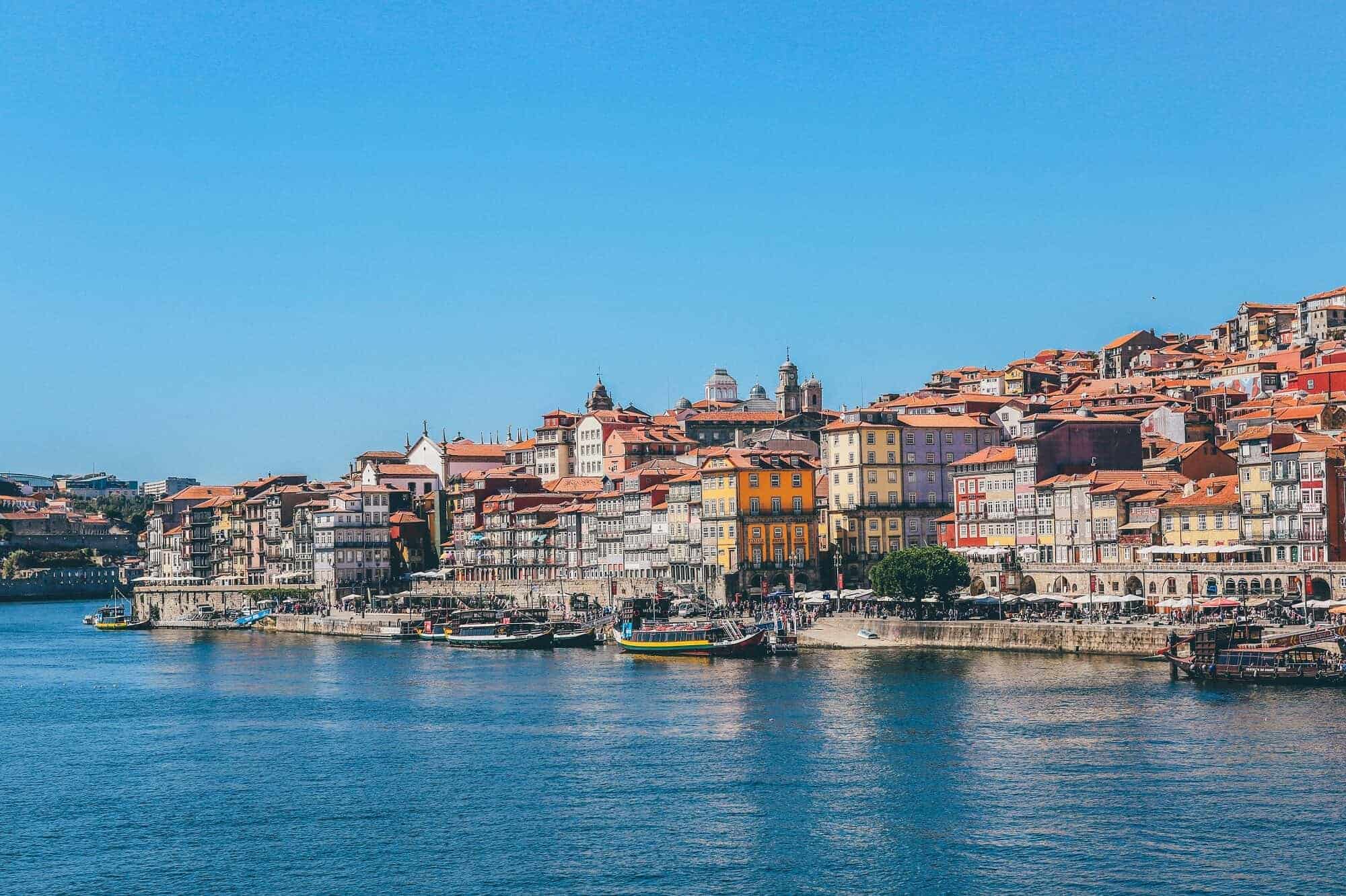 Water front city architecture Camino Portugues