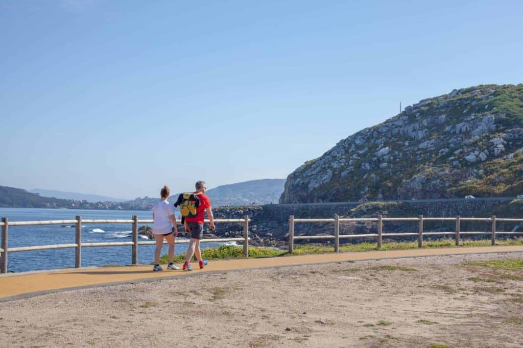 couple walking on Camino portuguese