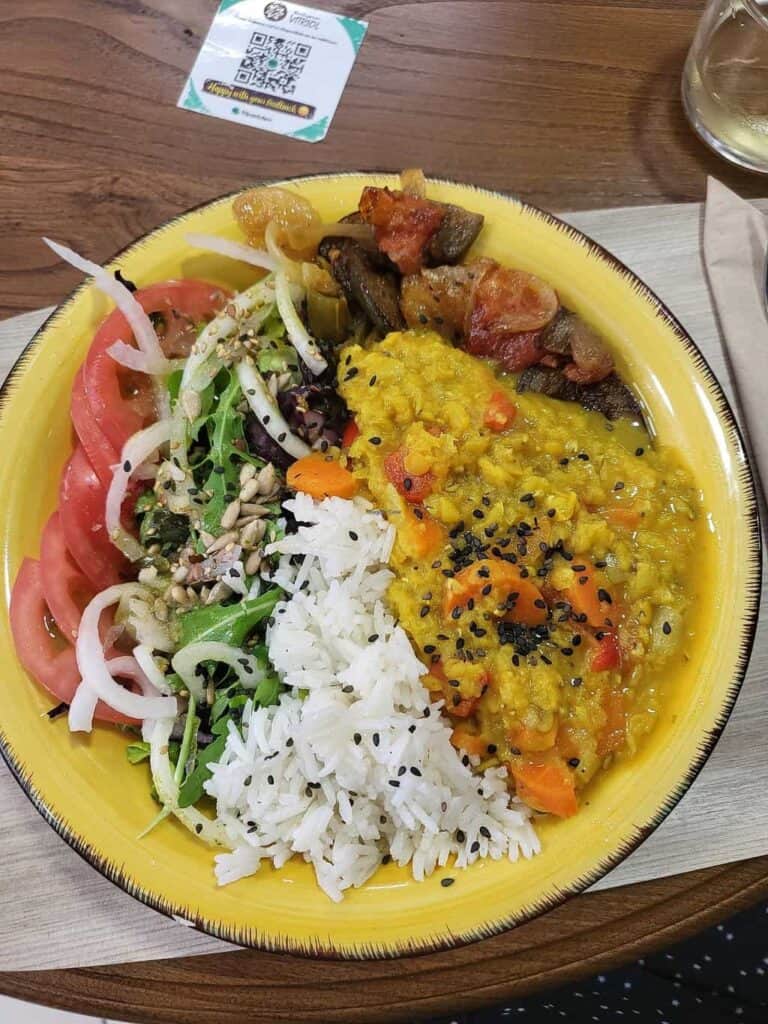 Vegetarian dish and restaurants Camino Frances