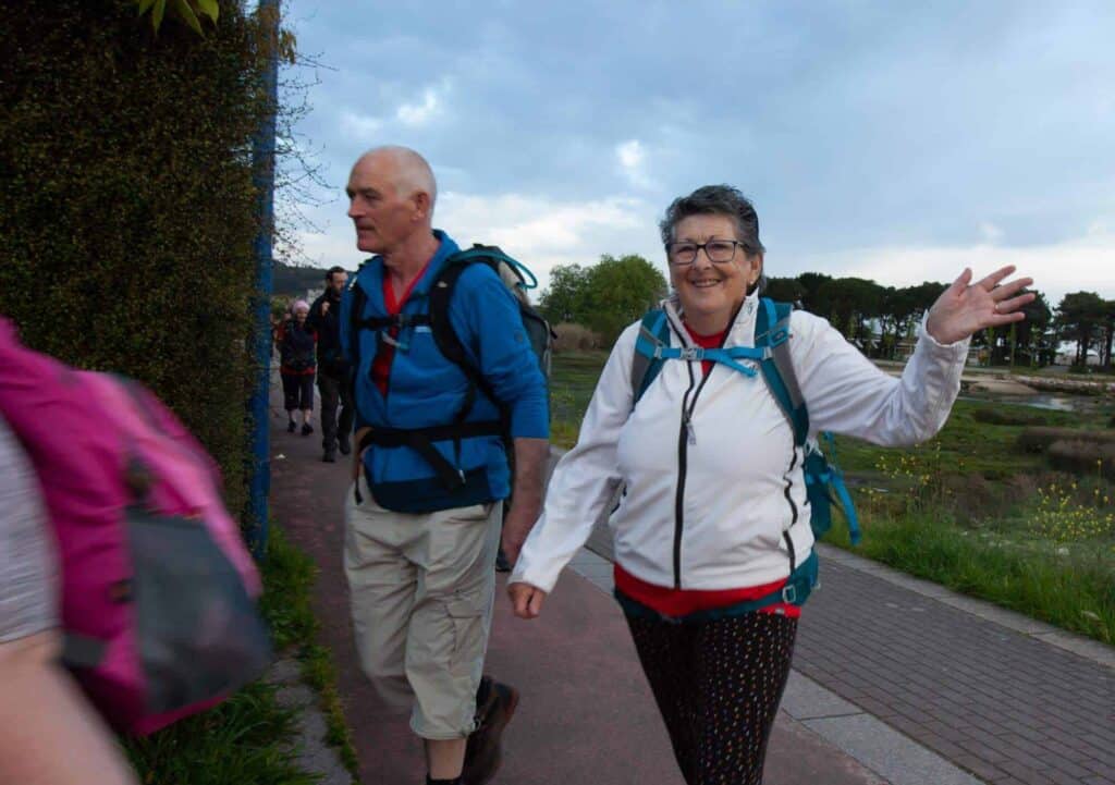 People walking easiest Camino Portuguese