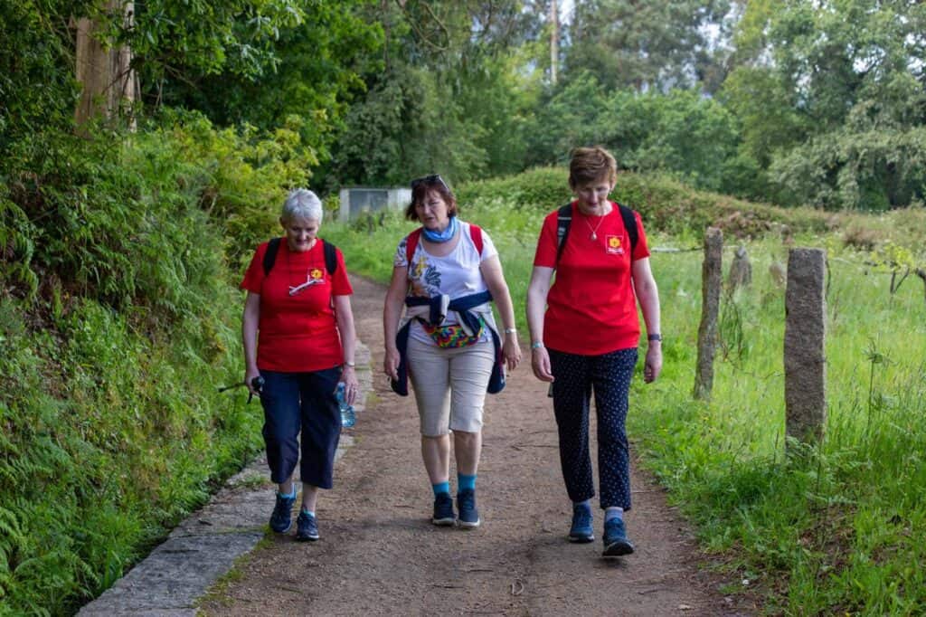 People walking easiest Camino Portuguese