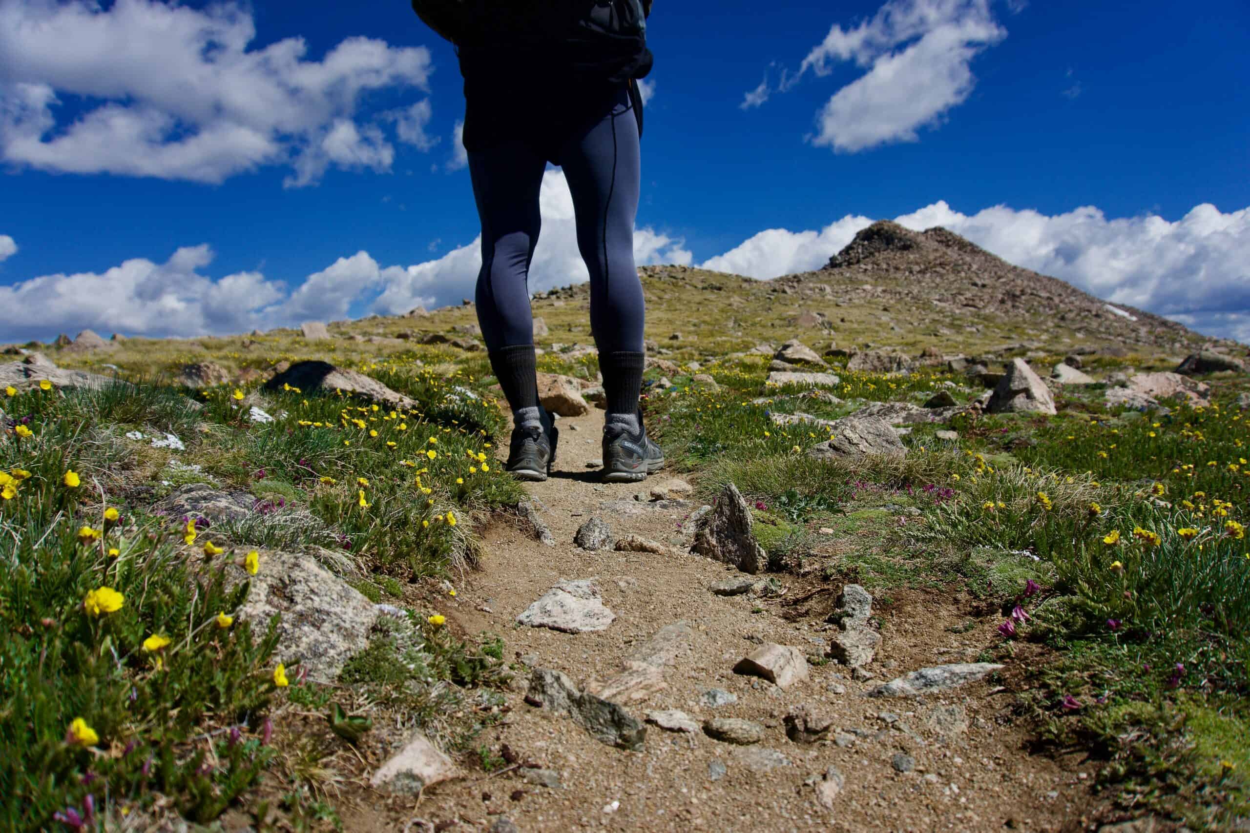 person hiking on the camino