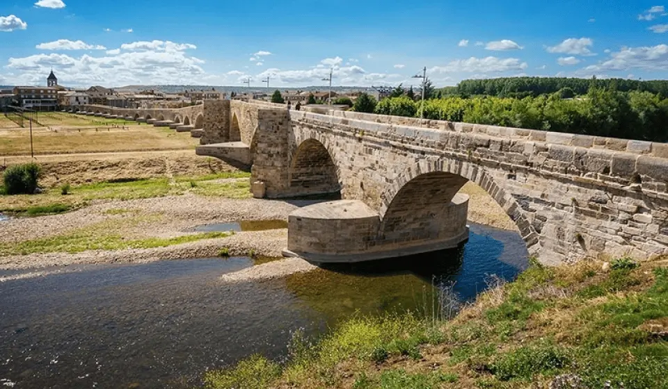 Bridge across the water on the Camino Portugues Coastal