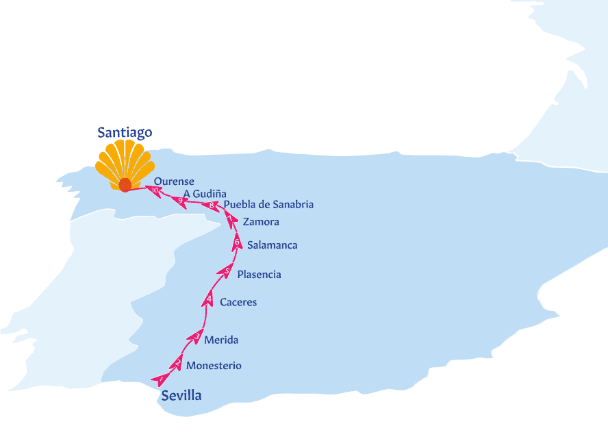 via de la plata route map camino de santiago