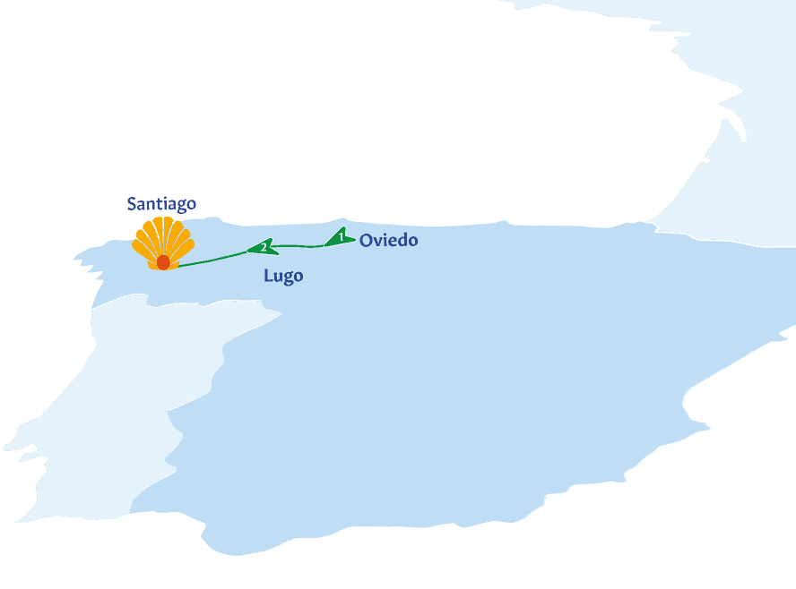 Primitivo Camino map
