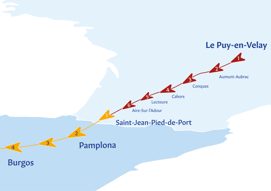 le puy camino routes map camino de santiago