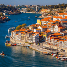 Porto aerial view of city