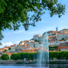 City of Coimbra with waterbody