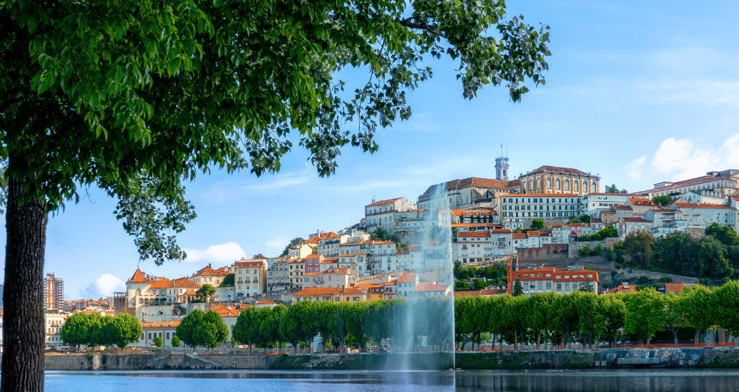 City of Coimbra with waterbody