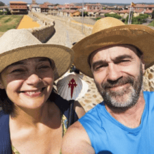 Selfie of couple on Camino