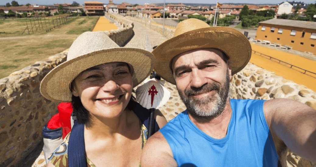 Selfie of couple on Camino