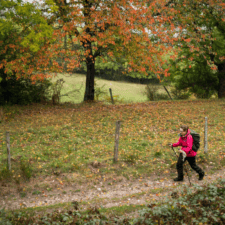 Pilgrim walking le puy