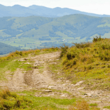 Green path on mountain le puy way
