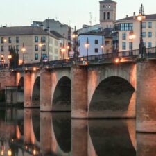Logrono bridge night time