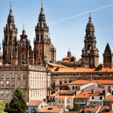 View of Santiago compostela cathedral