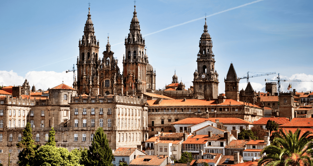 View of Santiago compostela cathedral