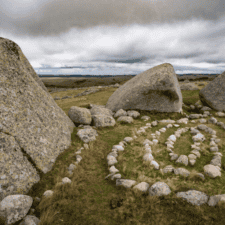 Natural stone design on hill