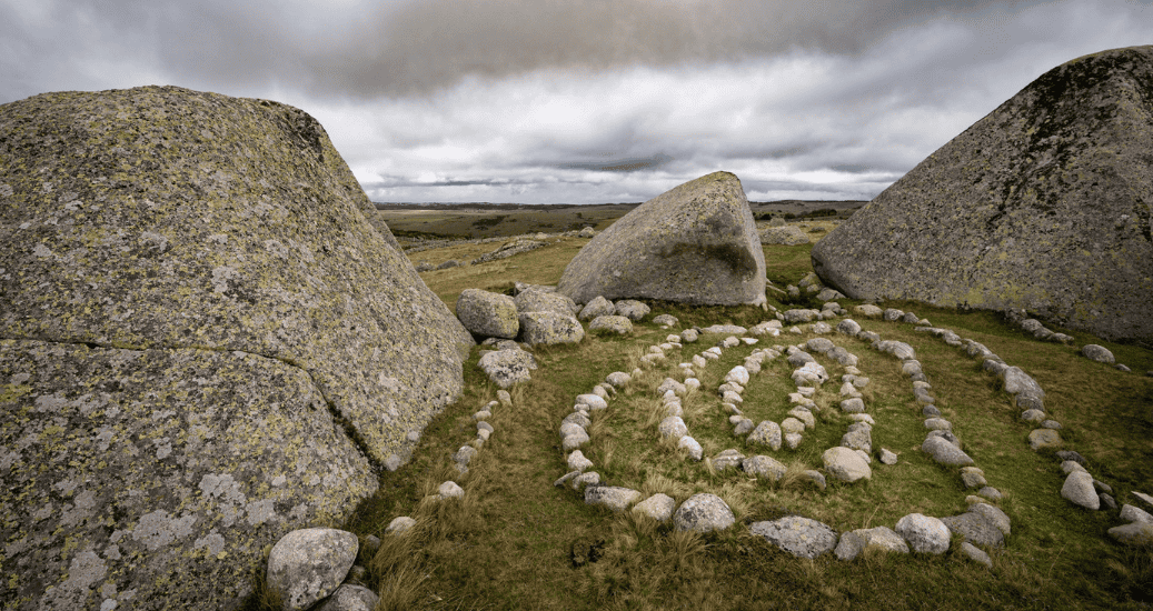 Natural stone design on hill